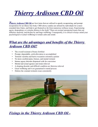 Exclusive Thierry Ardisson CBD Oil Avoid Risk Warnings