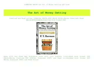 DOWNLOAD EBOOK The Art of Money Getting pdf free