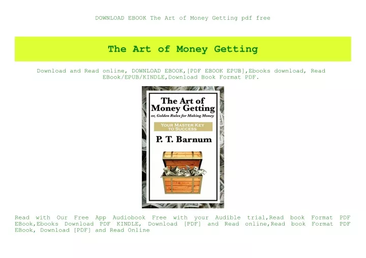 download ebook the art of money getting pdf free