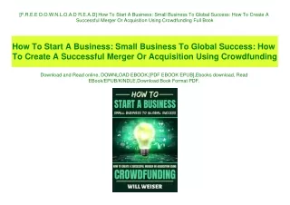 [F.R.E.E D.O.W.N.L.O.A.D R.E.A.D] How To Start A Business Small Business To Global Success How To Create A Successful Me