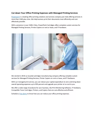 cut down your office printing expenses with