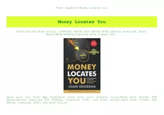 Free [epub]$$ Money Locates You (DOWNLOAD E.B.O.O.K.^)
