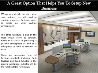 A Great Option That Helps You To Setup New Business