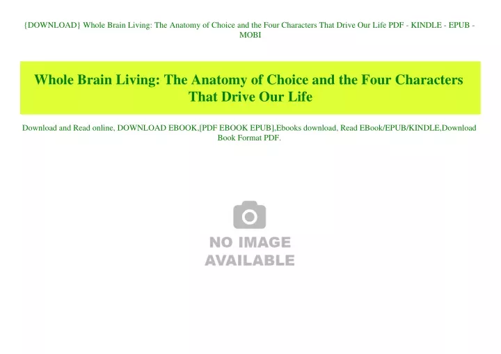 download whole brain living the anatomy of choice
