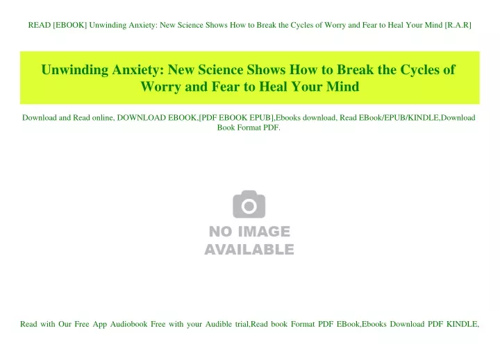 read ebook unwinding anxiety new science shows