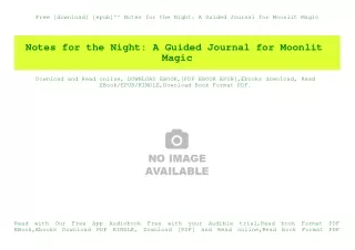 Free [download] [epub]^^ Notes for the Night A Guided Journal for Moonlit Magic (DOWNLOAD E.B.O.O.K.^)