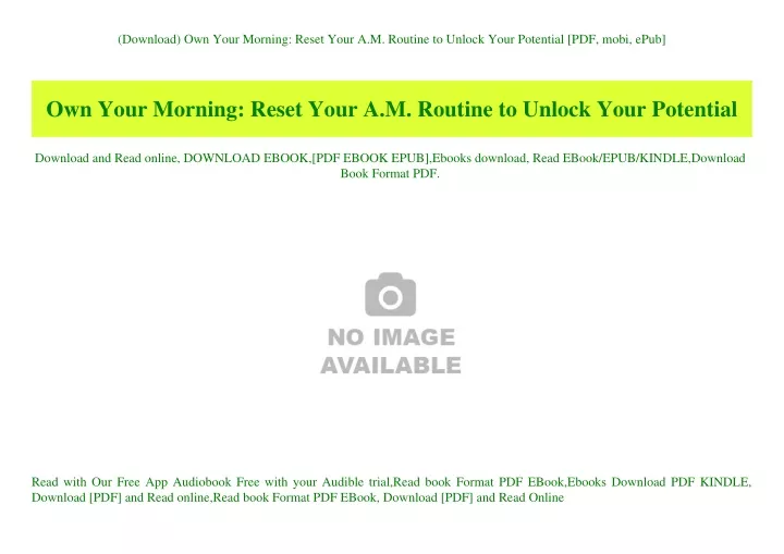 download own your morning reset your a m routine