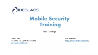Mobile Security Training - IDESTRAININGS