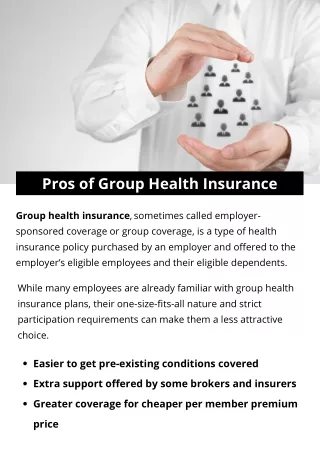 pros of group health insurance