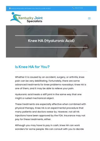 Hyaluronic acid for knee pain louisville