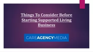 Things To Consider Before Starting Supported Living Business