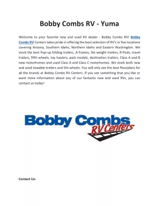 bobby combs rv yuma