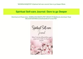 ^#DOWNLOAD@PDF^# Spiritual Self-care Journal Dare to go Deeper EBook