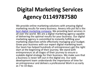 Digital Marketing Services Agency 01149787580