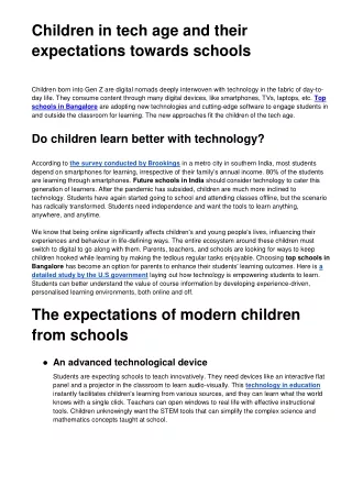 children in tech age and their expectations