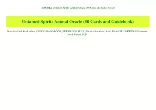 {EBOOK} Untamed Spirit Animal Oracle (50 Cards and Guidebook) (E.B.O.O.K. DOWNLOAD^