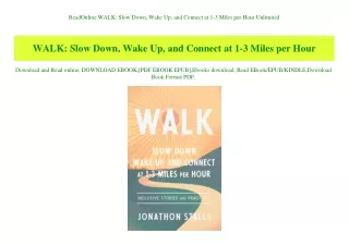 readonline walk slow down wake up and connect