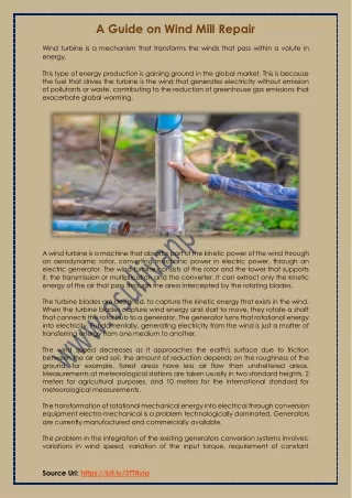 a guide on wind mill repair