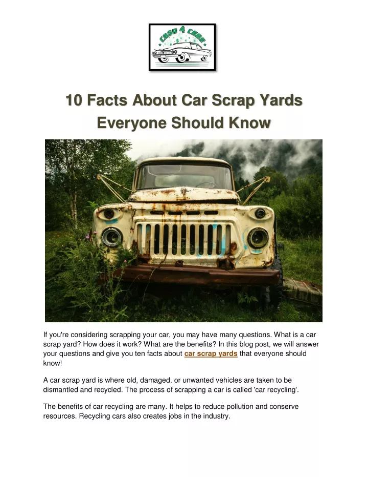 10 facts about car scrap yards everyone should