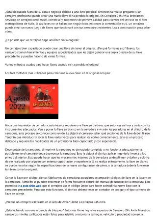 ¿Puede un cerrajero hacer una llave original para reparar un cilindro bloqueado?