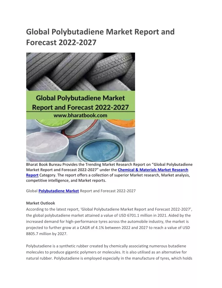 global polybutadiene market report and forecast