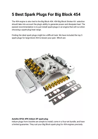 5 best spark plugs for big block 454