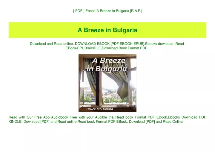 pdf ebook a breeze in bulgaria r a r
