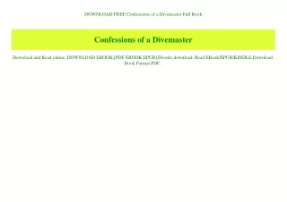 DOWNLOAD FREE Confessions of a Divemaster Full Book