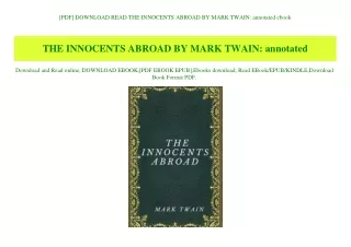 [PDF] DOWNLOAD READ THE INNOCENTS ABROAD BY MARK TWAIN annotated ebook