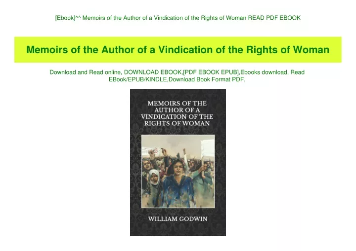 ebook memoirs of the author of a vindication