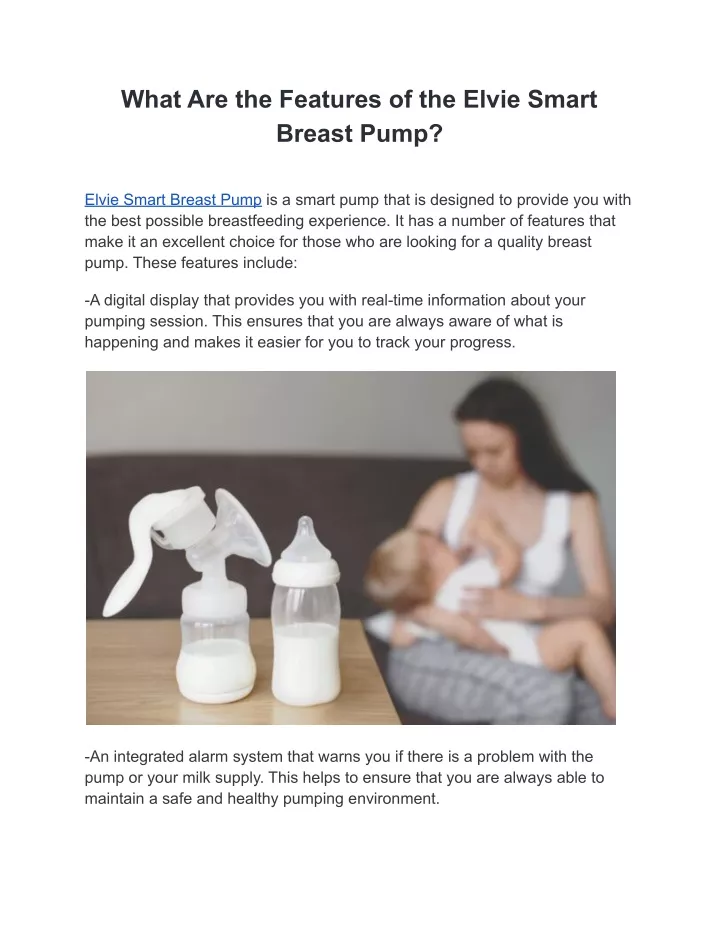 what are the features of the elvie smart breast