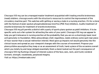 chocogra 100 mg can be a managed master treatment