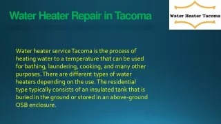 Water-Heater-Repair Service In Tacoma WA