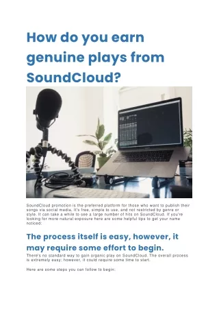 how do you earn genuine plays from soundcloud