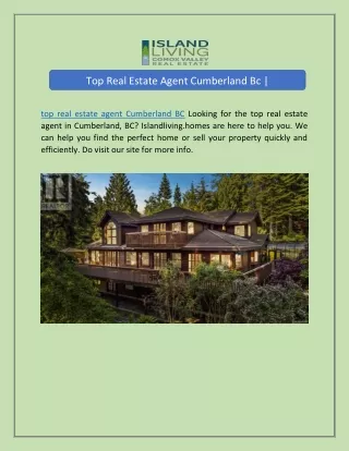 Top Real Estate Agent Cumberland Bc | Islandliving.homes