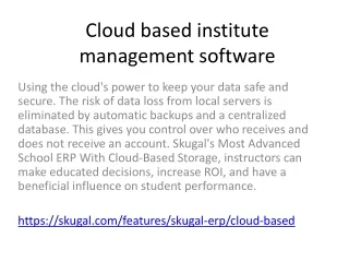 Cloud based institute management software