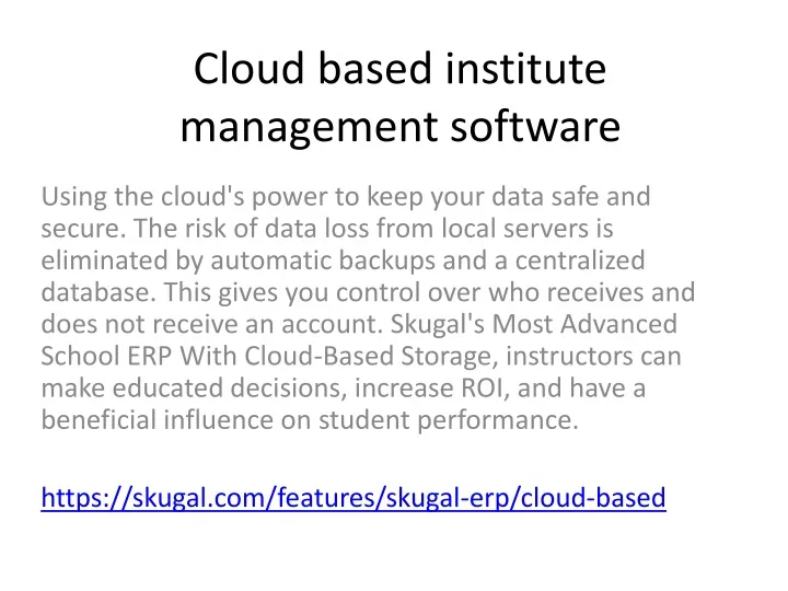 cloud based institute management software