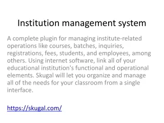 Institution management system