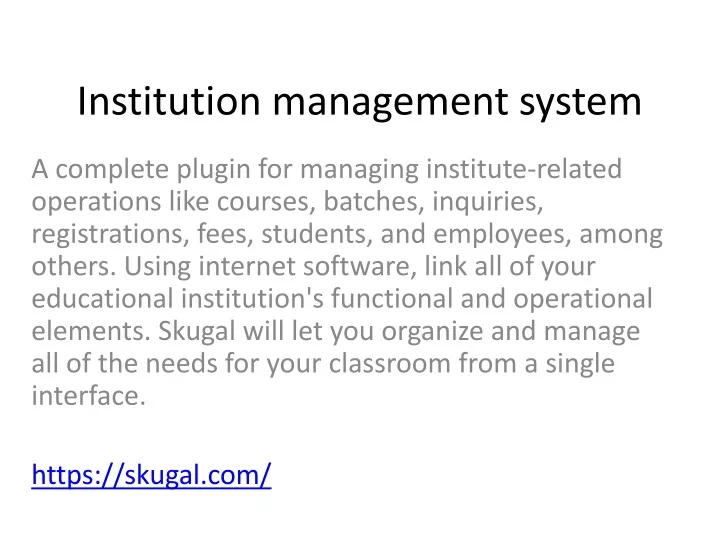 institution management system