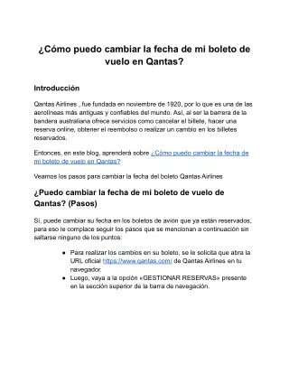 ¿Cómo puedo cambiar la fecha de mi boleto de vuelo en Qantas?