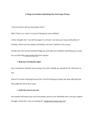 5 things to do before submitting your final copy