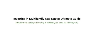 Investing in Multifamily Real Estate guide