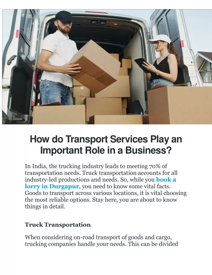 how do transport services play an important role