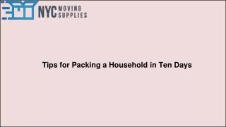 Tips for Packing a Household in Ten Days