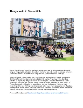 Things to do in Shoreditch