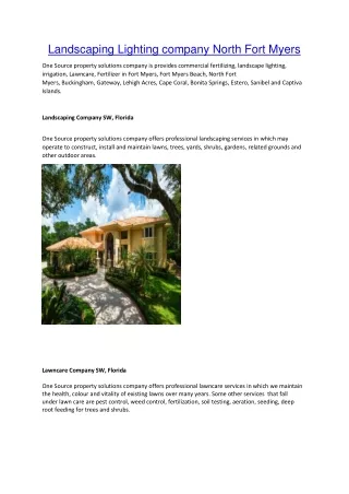 Landscaping Lighting company North Fort Myers