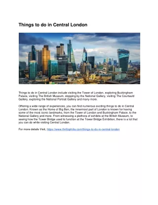 Things to do in Central London