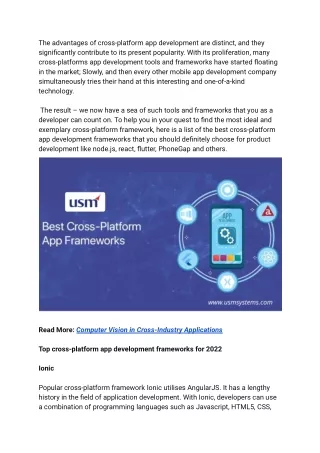 the advantages of cross platform app development