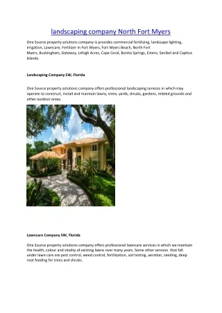 landscaping company North Fort Myers