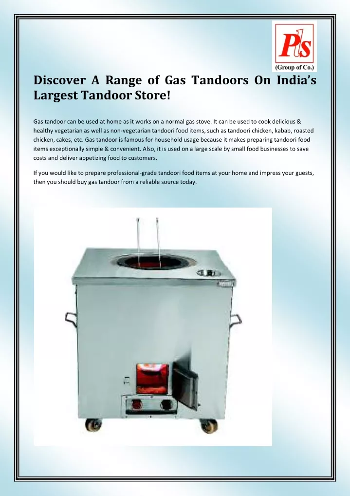 discover a range of gas tandoors on india